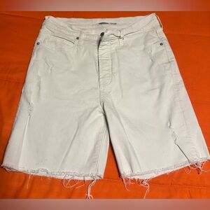 Old Navy White Jean Shorts Distressed Cut-Off